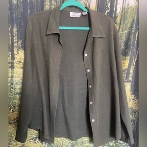 Olive Green Button-Up Shirt